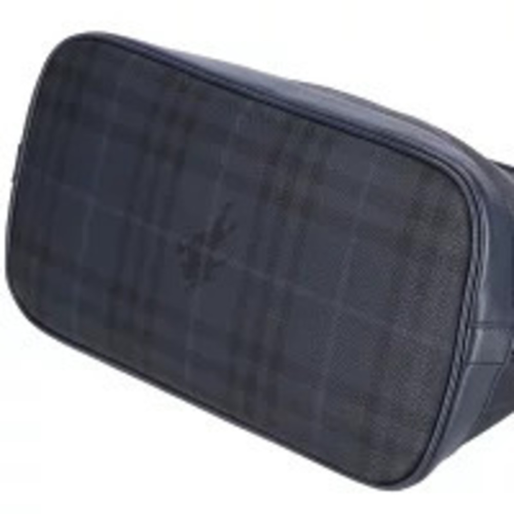 Burberry leather Canvas Check Coated bag Black/Blue dome